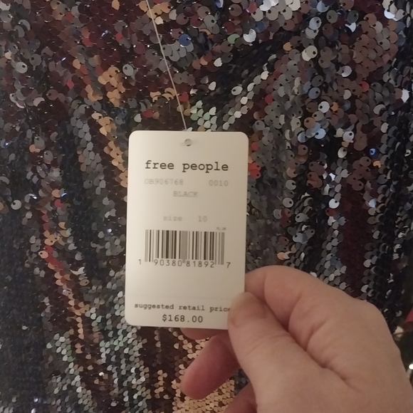 NWT/Free People sequin Siren mini dress/10 - Picture 3 of 4